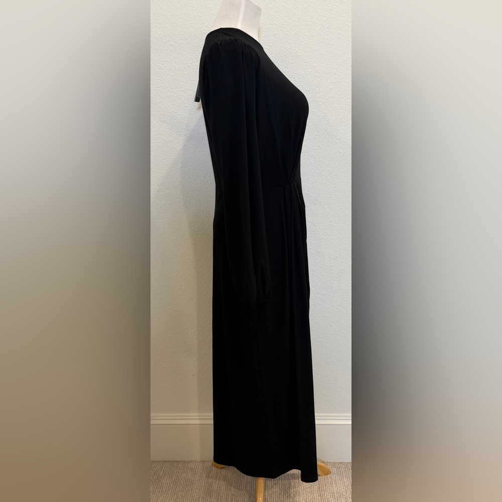 NEW Boden Women’s Knot Midi Dress 8R Twist Jersey Long Sleeve Black‎ 8 Stretch - Picture 5 of 9
